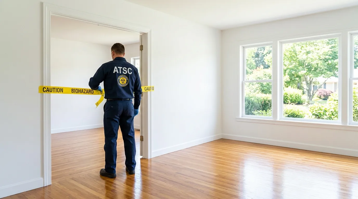 Certified biohazard cleanup crew performing Crime Scene Cleanup in Hillsdale